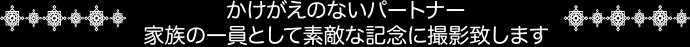 かけがえのないパートナー 家族の一員として素敵な記念に撮影致します