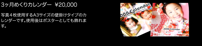 3ヶ月めくりカレンダー